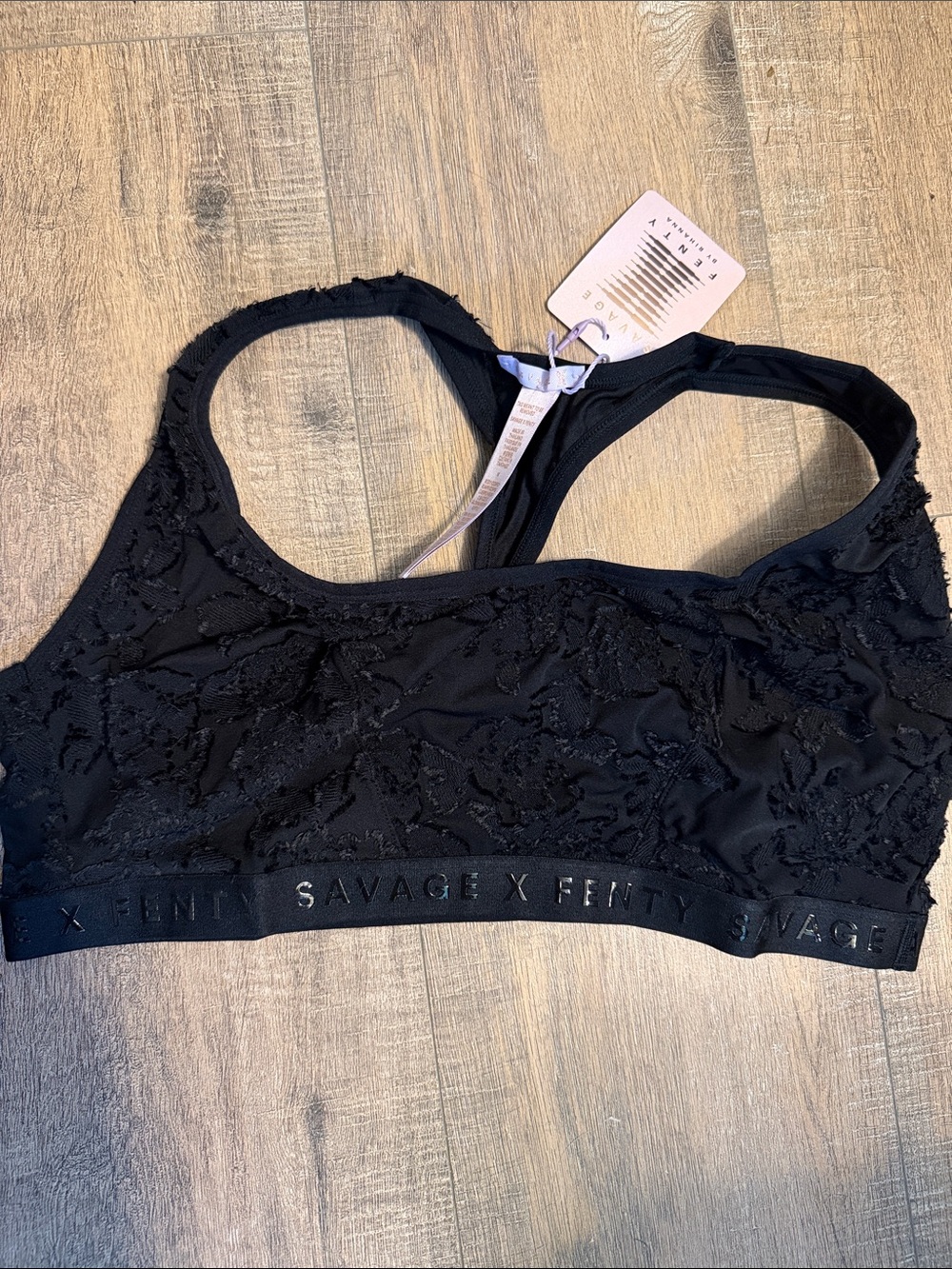 Savage X Fenty Black Lace Racerback Bralette
